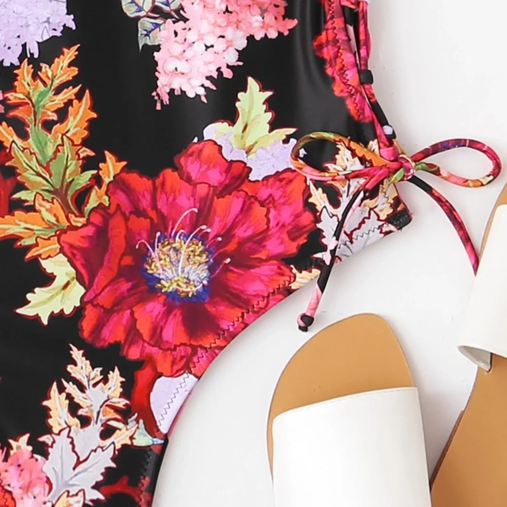 ⚡️⚡️🆕💝Vibrant floral side tie up one piece